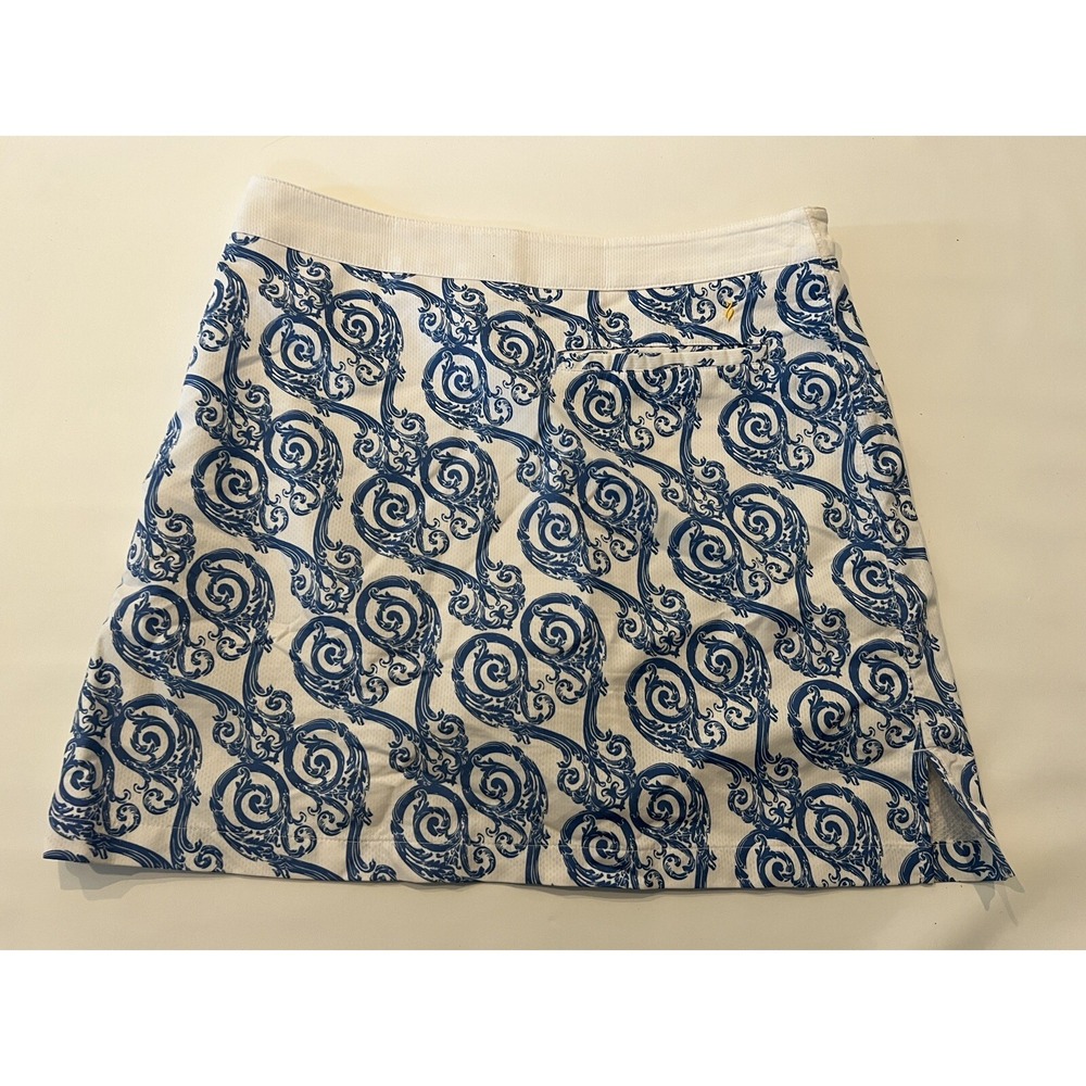 Nancy Lopez Tri Skort Womens Size 10 Golf‎ Blue White desert dry paisleu - Picture 2 of 6